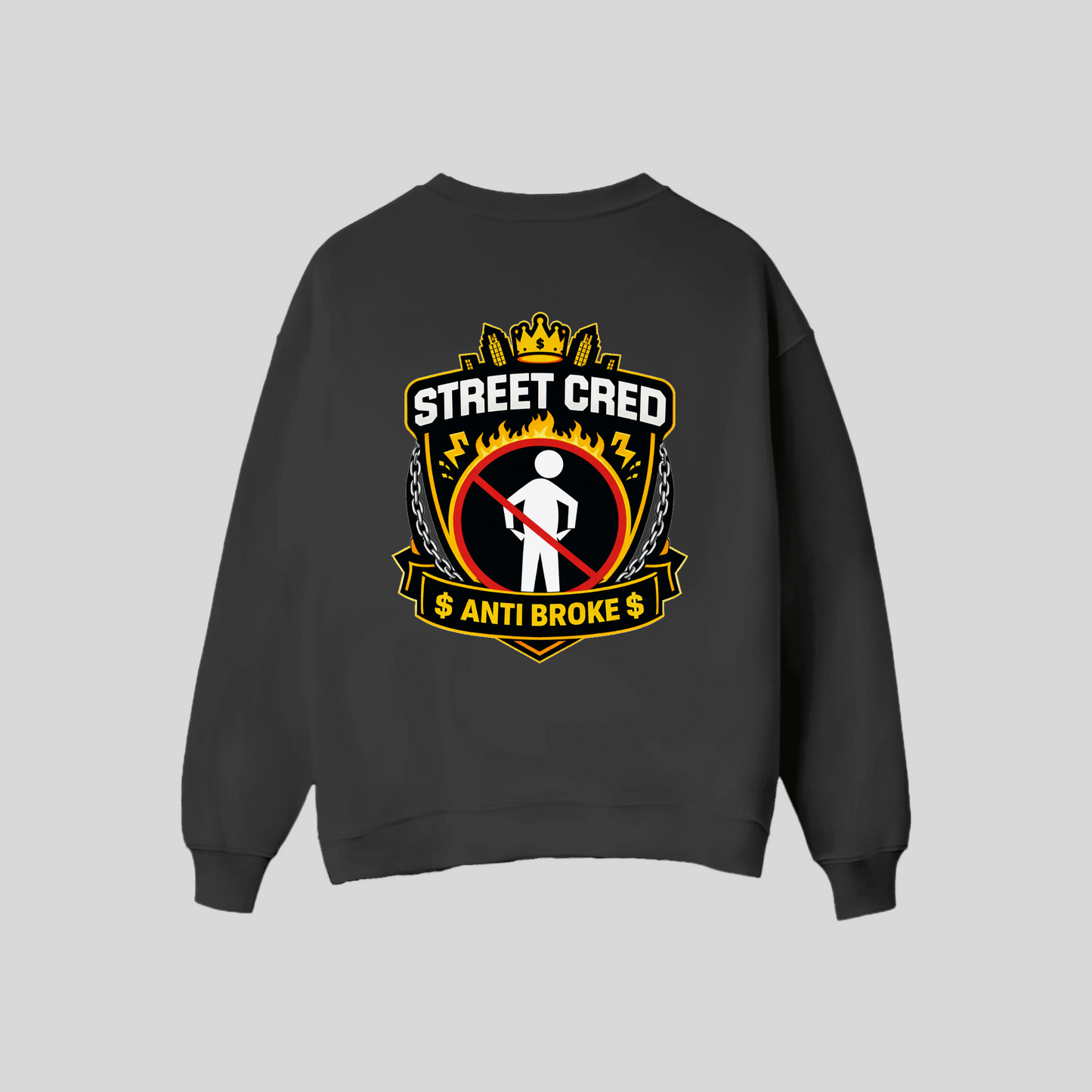 Anti-Broke Flame Sweater | Street Cred