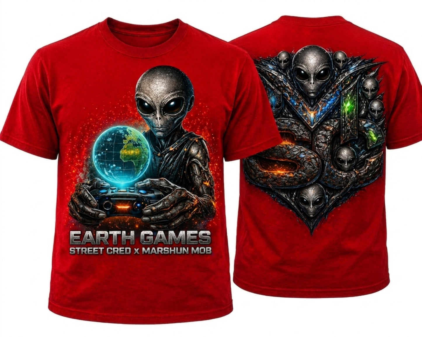 Earth Games Alien T-Shirt – Street Cred x Marshun Mob Graphic Tee