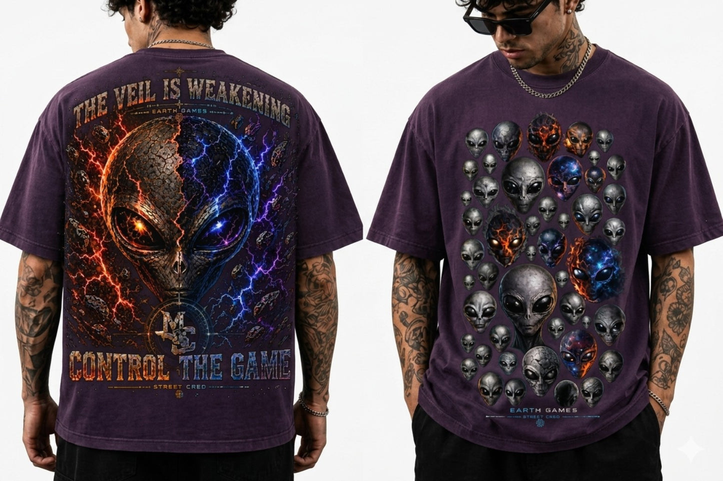 Earth Games Alien Graphic Tee – Street Cred x Marshun Mob Oversized Shirt