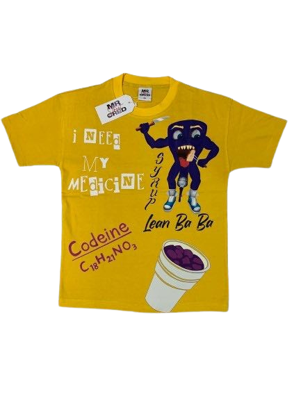 Lean Ba Ba-I Need My Medicine Collection-Yellow T shirt