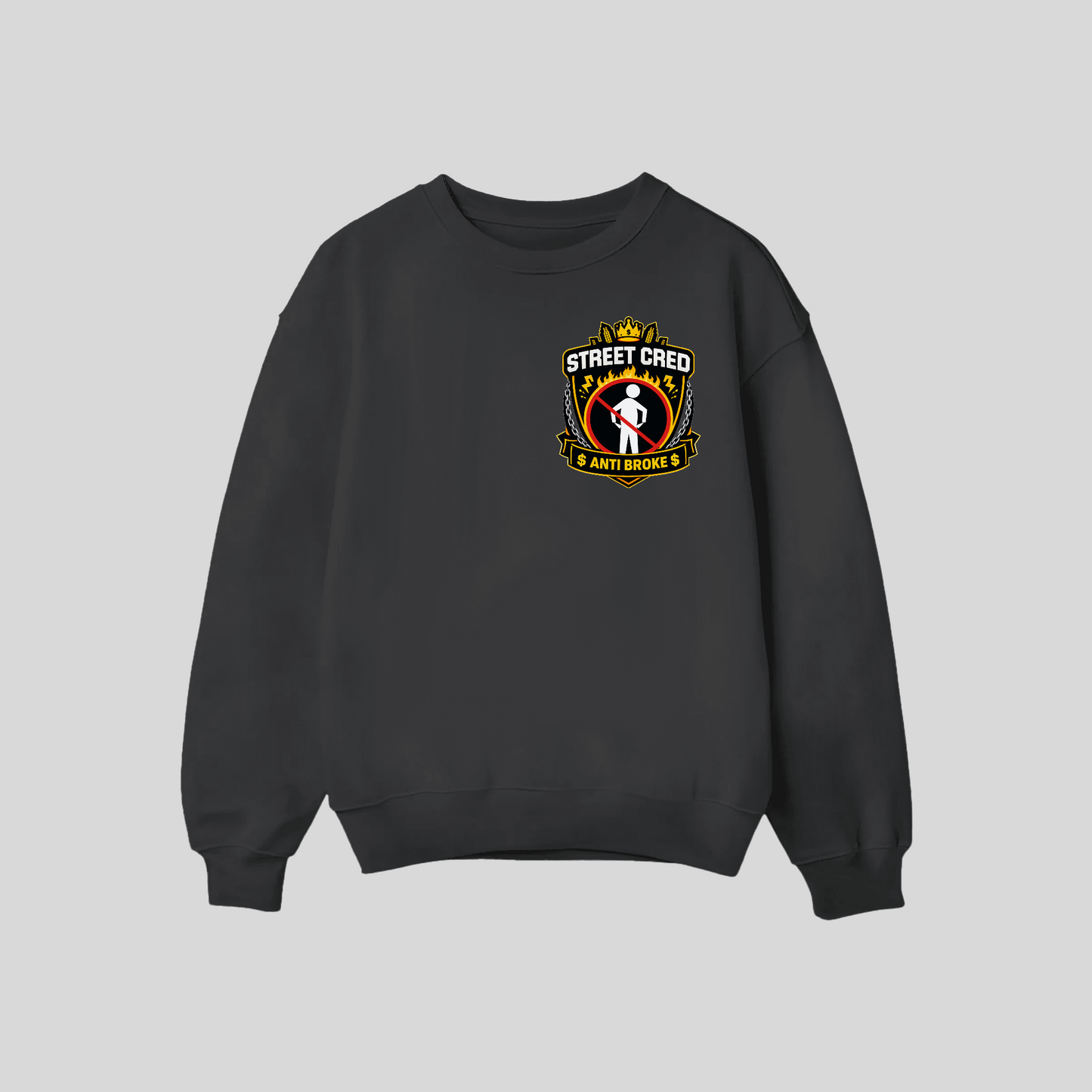Anti-Broke Flame Sweater | Street Cred