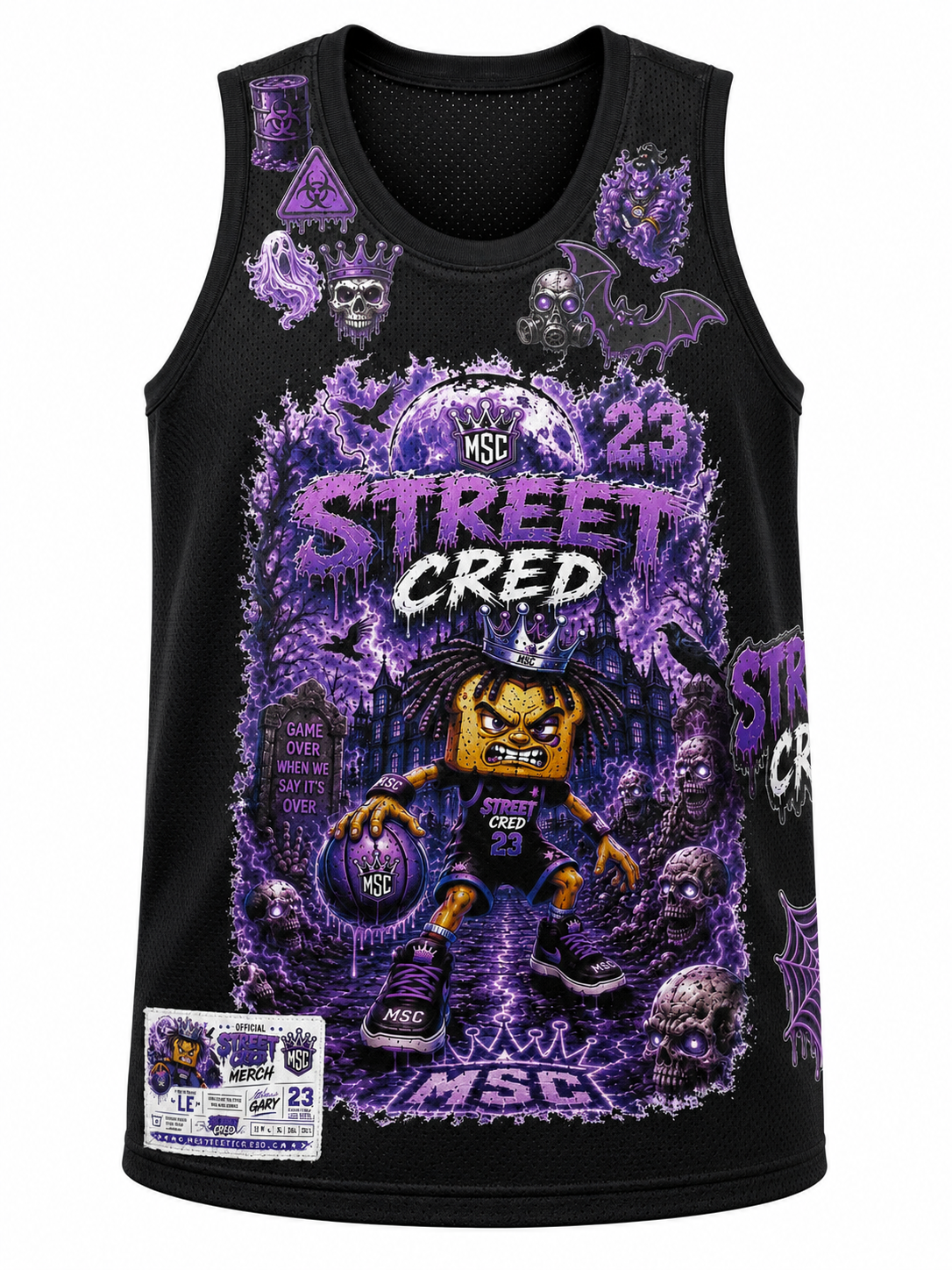 Mr. Street Cred® Purple Reign Dead Court #23 Halloween Premium Mesh Jersey