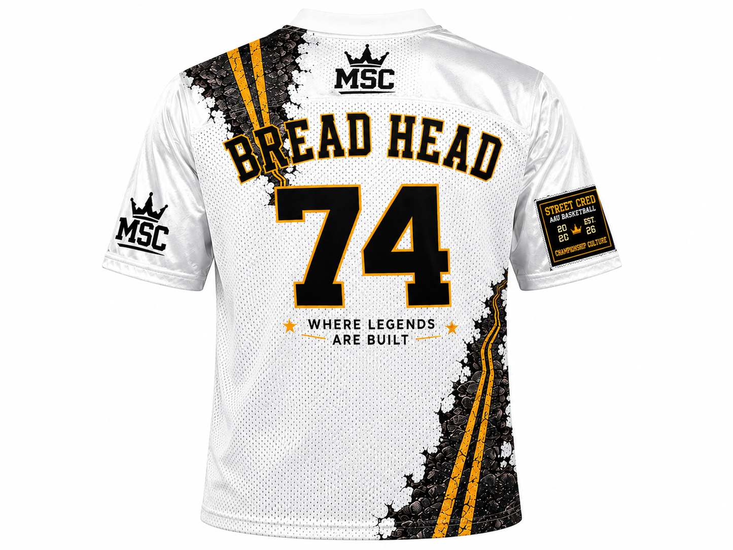 Mr. Street Cred® Bread Head #74 Championship Culture Premium Mesh Football Jersey