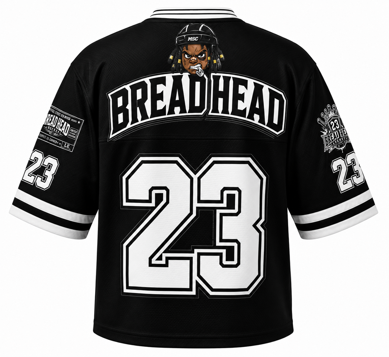 Street Cred® Bread Head Hockey Jersey #23 – Black Ice Limited Edition