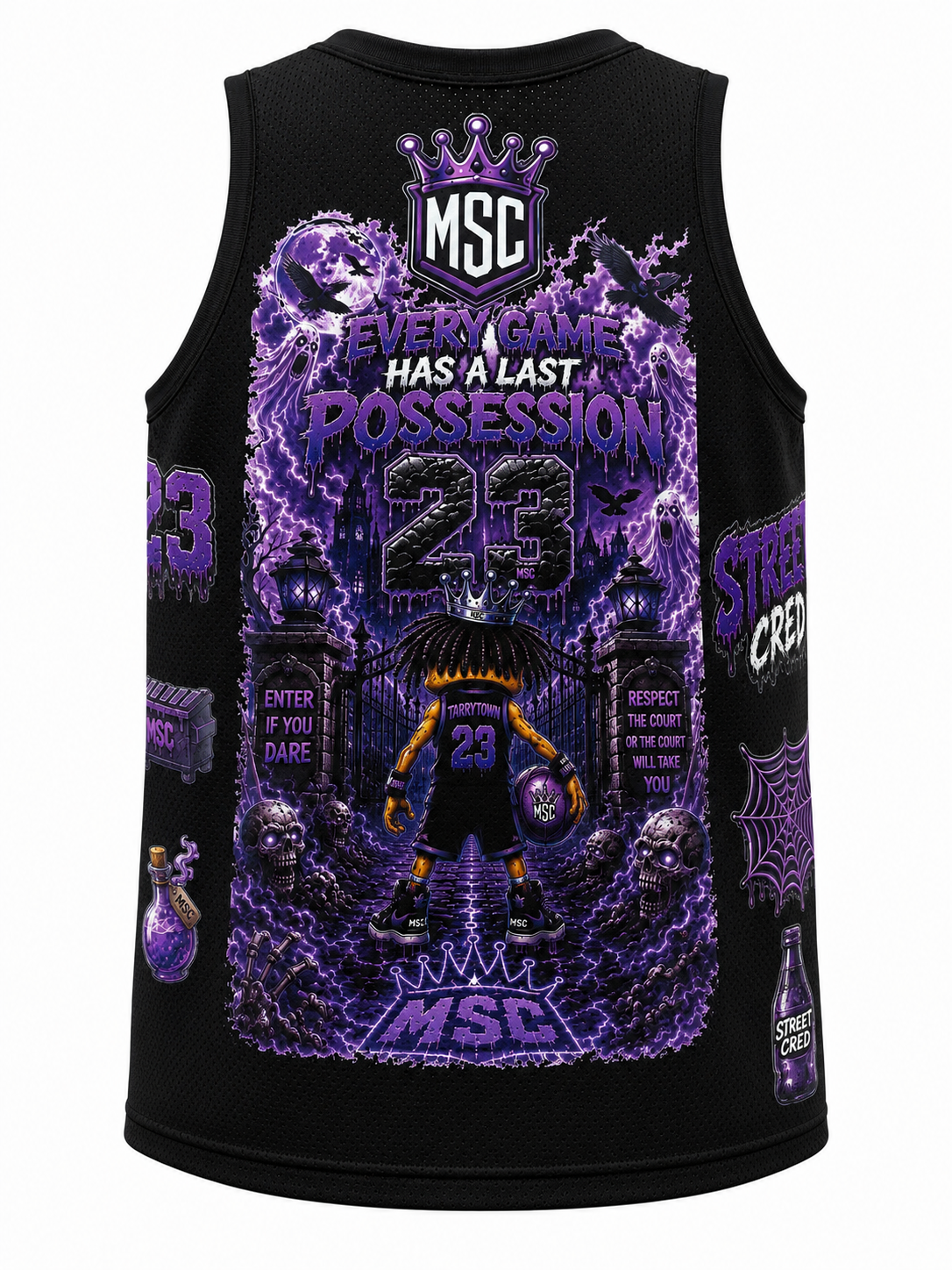 Mr. Street Cred® Purple Reign Dead Court #23 Halloween Premium Mesh Jersey