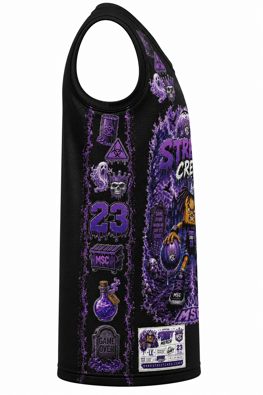 Mr. Street Cred® Purple Reign Dead Court #23 Halloween Premium Mesh Jersey