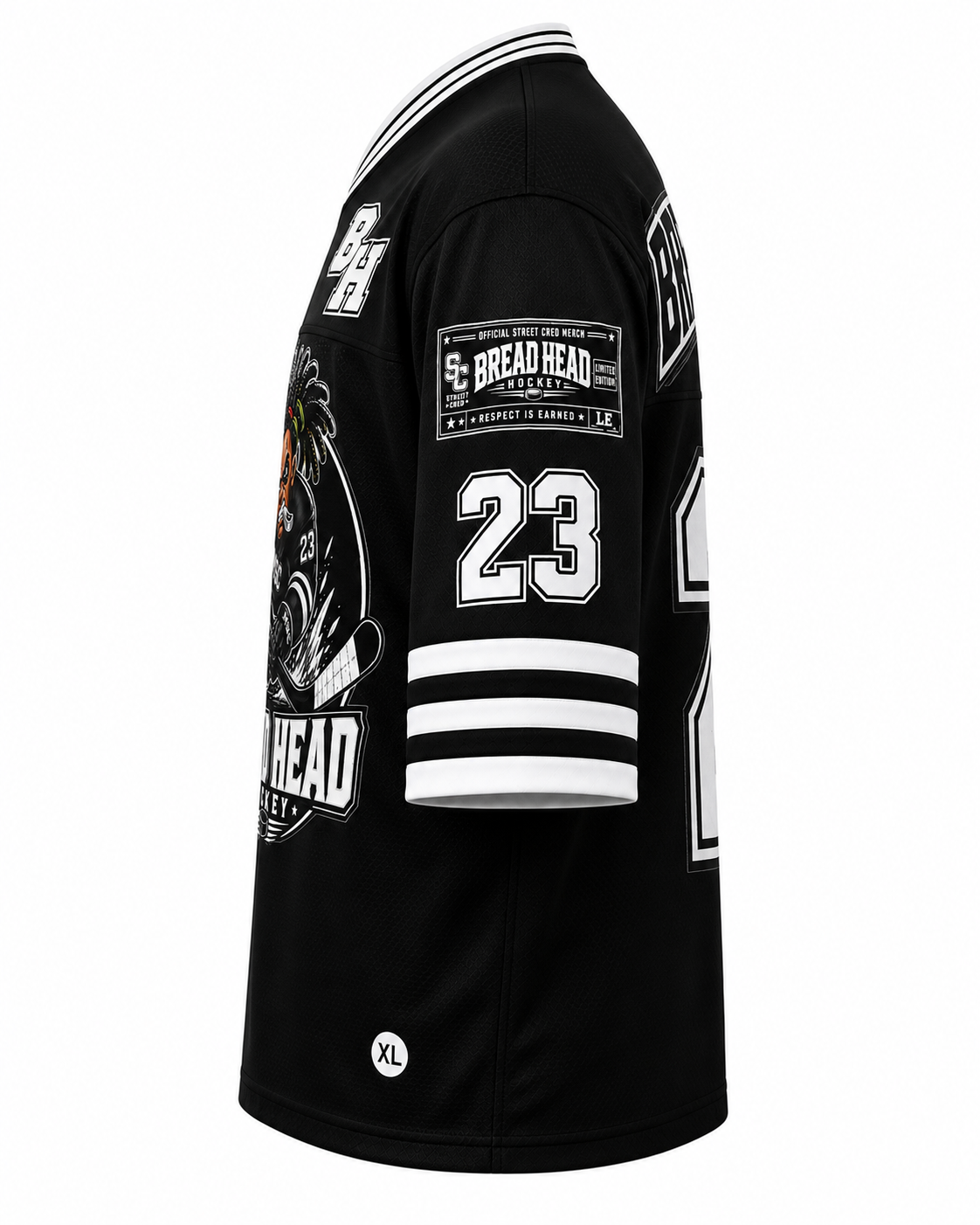 Street Cred® Bread Head Hockey Jersey #23 – Black Ice Limited Edition