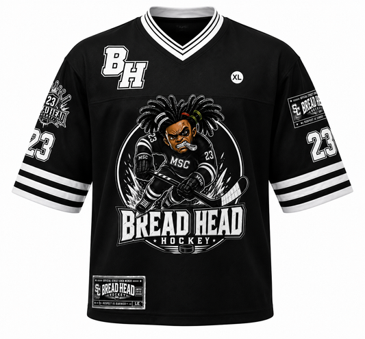 Street Cred® Bread Head Hockey Jersey #23 – Black Ice Limited Edition