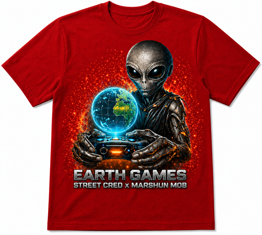 Earth Games Alien T-Shirt – Street Cred x Marshun Mob Graphic Tee
