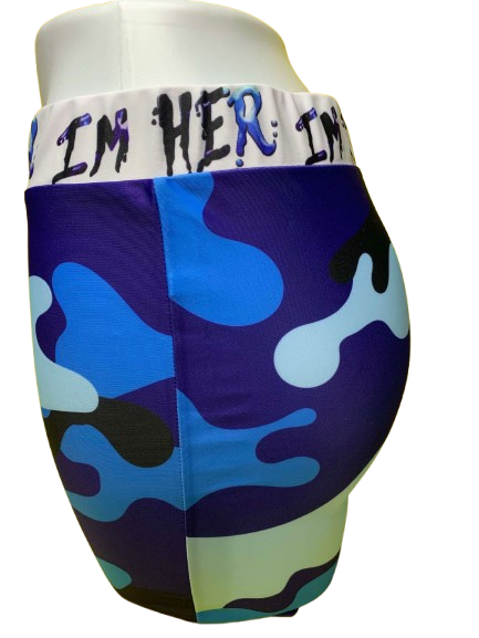 Blue Camouflage Im Her Shorts