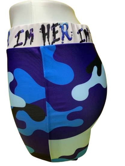 Blue Camouflage Im Her Shorts