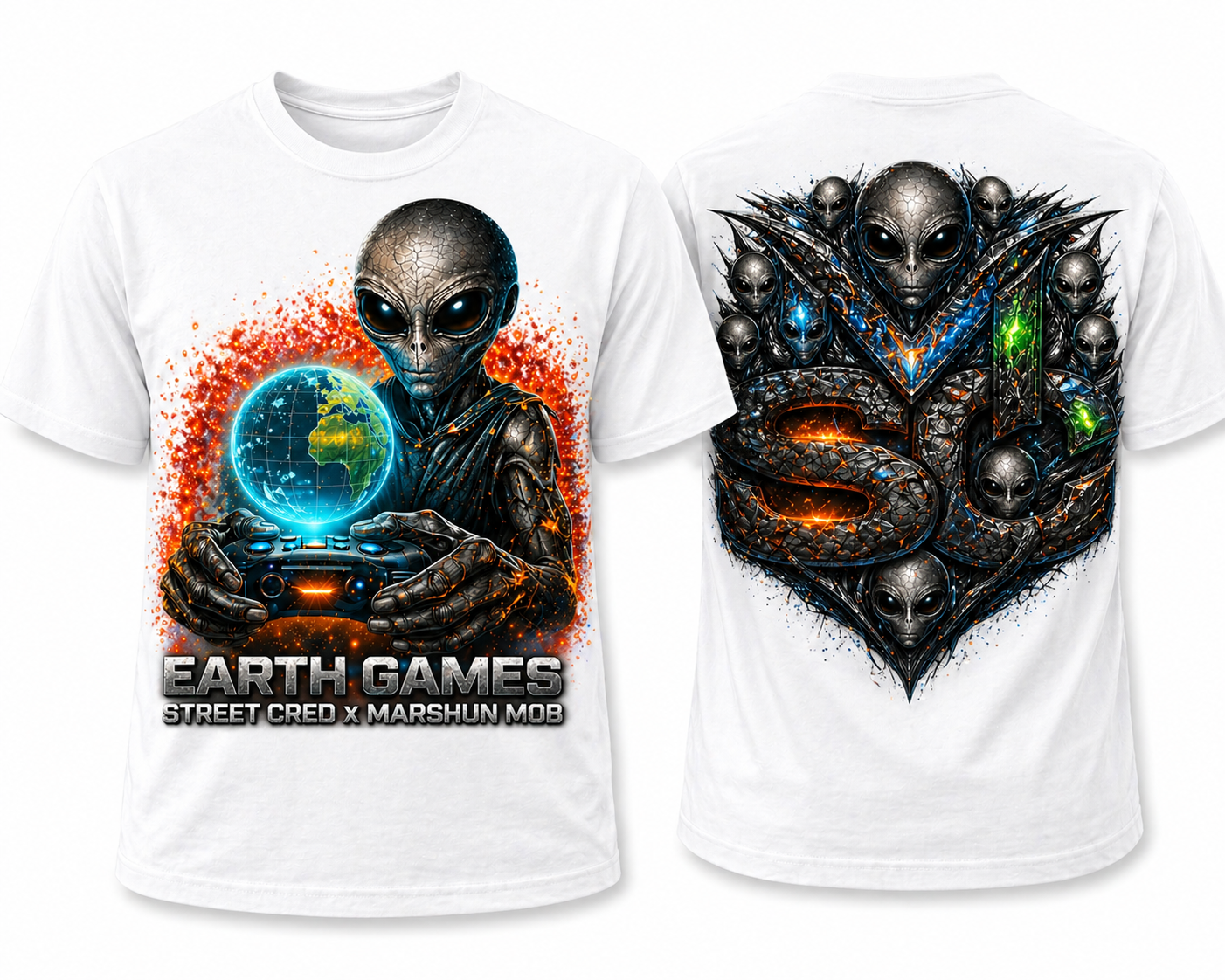 Earth Games Alien T-Shirt – Street Cred x Marshun Mob Graphic Tee