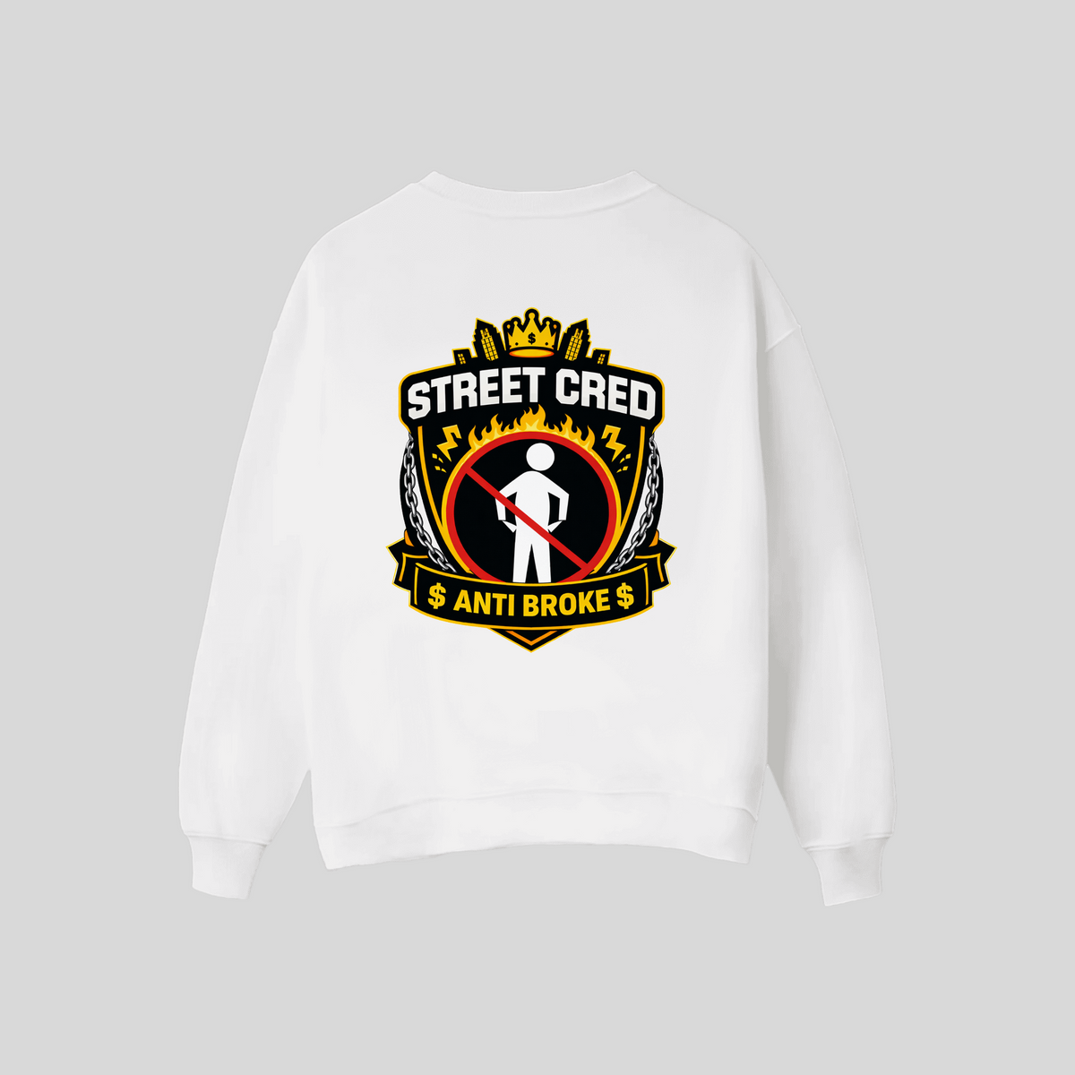 Anti-Broke Flame Sweater | Street Cred